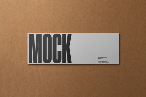 Ticket / Invitation Card Mockup 'Craft'