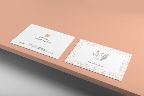 Business Cards Branding Mockup Scene 03