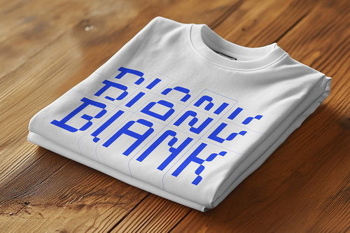 Folded T-Shirt On Table Photoshop Mockup