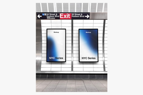 New York Billboard Mockup, NYC Subway, US25NY450