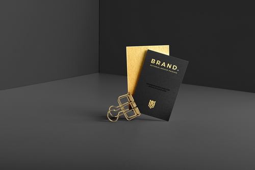 Vertical Business Cards Front View Mockup Scene 01