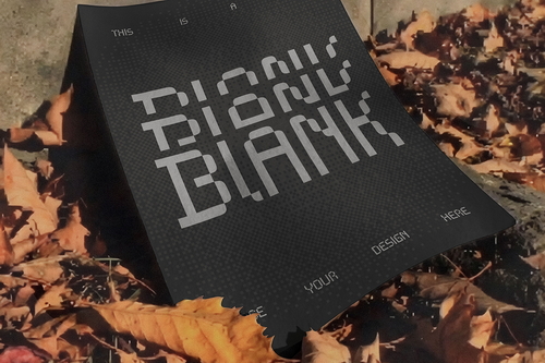 Curved Fall Flyer Mockup on Grass