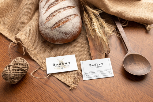 Business Cards Bakery Mockup Scene 12