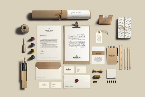Art & Craft Stationery Branding Mockup Scene 02