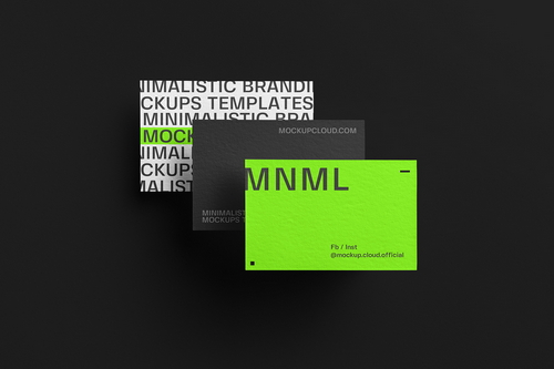 MNML Business Cards Branding Mockup Scene 25