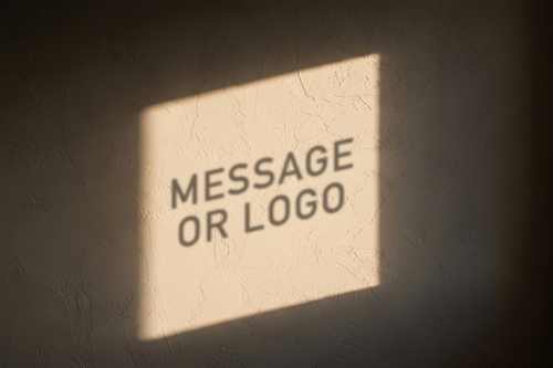Message Logo Shadow on The Wall Mockup