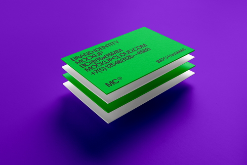 Business Cards Floating Stack Mockup Scene 09