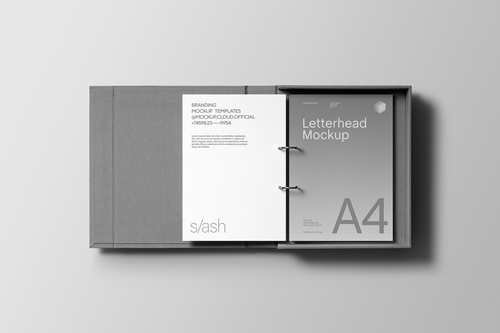 Binder Box Mockup Scene / Slash Series 01