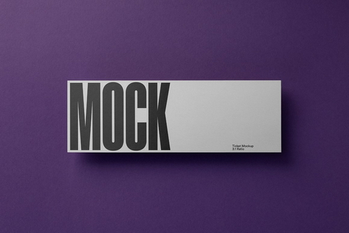 Ticket / Invitation Card Mockup 'Purp'