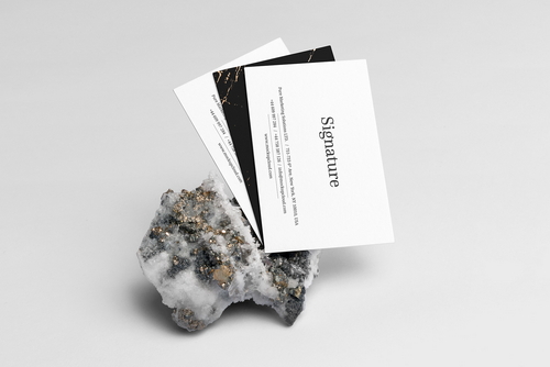 Signature Business Cards Mockup Scene 06