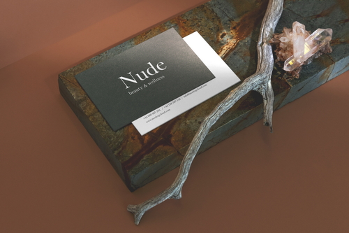 Nude Business Cards Branding Mockup Scene 10