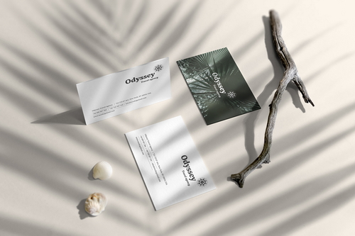 Odyssey Business Cards Mockup Scene 11