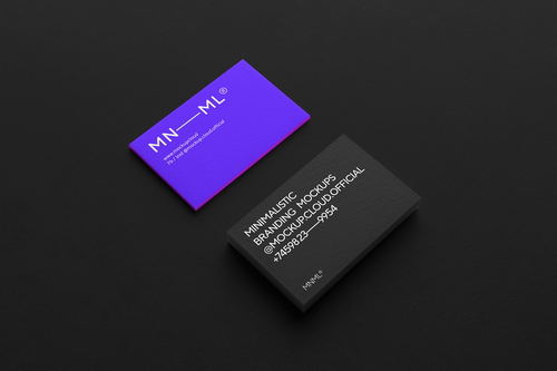 MNML Business Cards Branding Mockup Scene 24