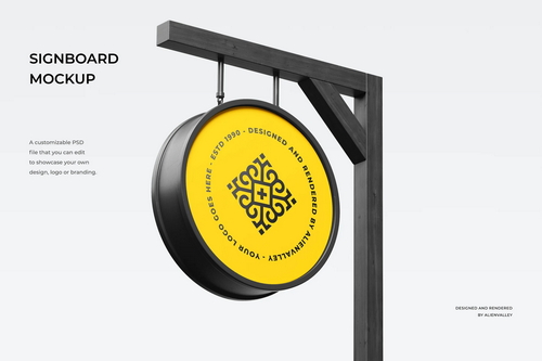 High Quality Signboard Mockup