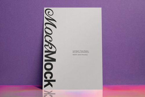 Poster / A4 Letterhead Mockup 'Iridescence'