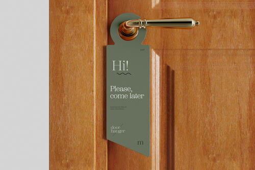 Hotel Door Hanger Mockup