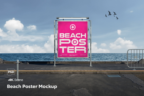 Beach Poster Mockup