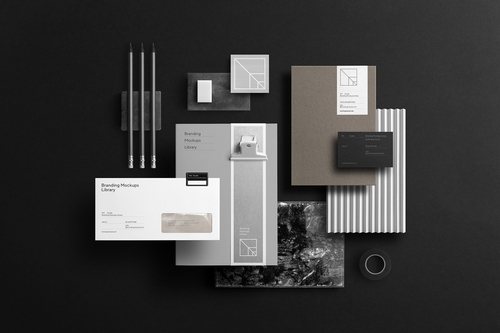 Branding Stationery Mockups Library Scene 05