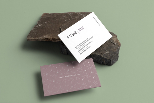 Pure Business Cards Mockup Scene 06