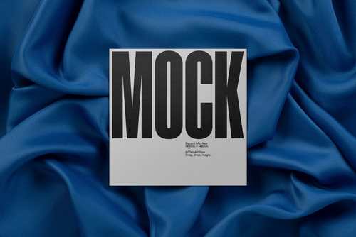 Square Card Mockup 'Cloth'