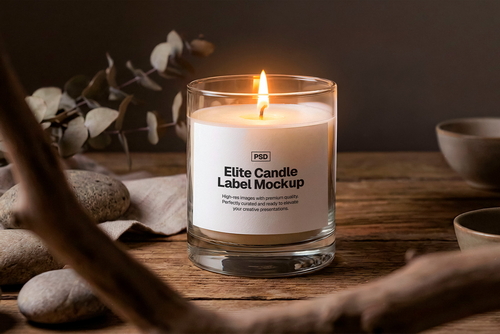 Elite Candle Label Mockup