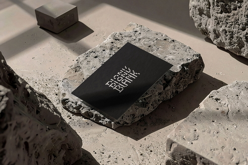 Dramatic Stone Card Display Mockup