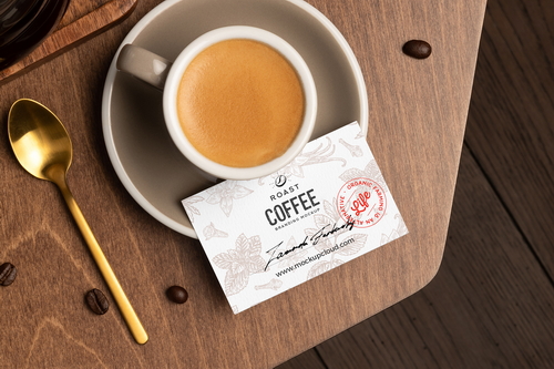 Business Card Coffee Branding Mockup Scene 12