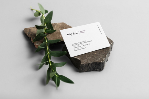 Pure Business Cards Mockup Scene 07