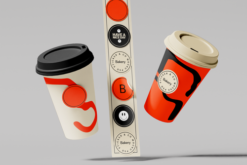 Branding Sticker Coffee Cup Mockup