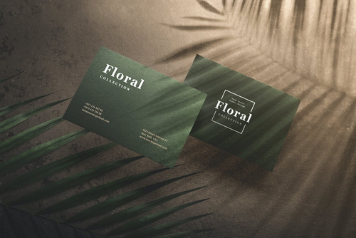 Business Cards Floral Branding Mockup Scene 02