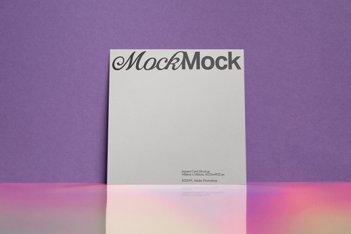Square Card Mockup 'Iridescence'