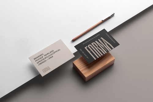 Forma Business Cards Branding Mockup Scene 14