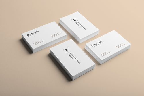 Business Cards Stack Mockup Scene 08