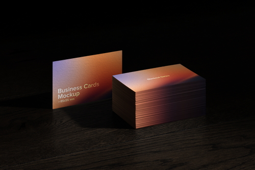 Business Cards Mockup Scene / Blackout Series