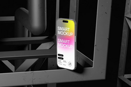 Smartphone Mockup Industrial Frame Scene