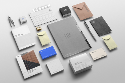 MNML Branding Stationery Mockup Scene 01