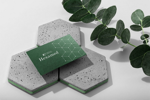 Hexamed Business Cards Mockup Scene 11