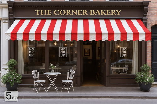 Shop Awning & Window Logo Mockup