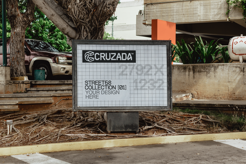 Billboard on Parking Mockup