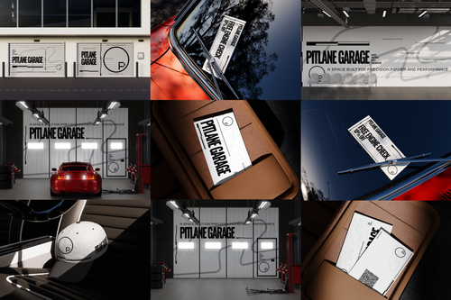 Automotive Car Garage Branding Mockup