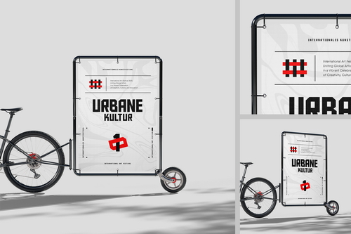 Advertising Bicycle Trailer Mockup