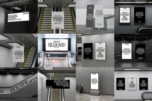 Escalator Advertising Mockup