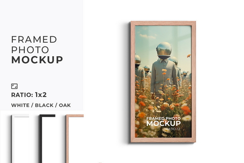 Framed Photo Mockup 12x24 in – Ratio 1x2