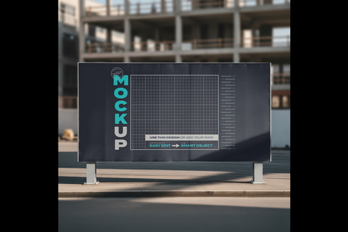 Horizontal Street Sign Construction Site Mockups