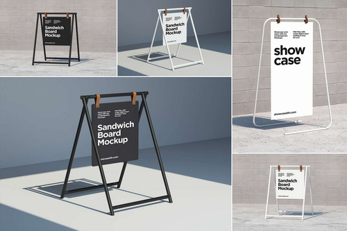 Sandwich Board Signs Mockups Kit