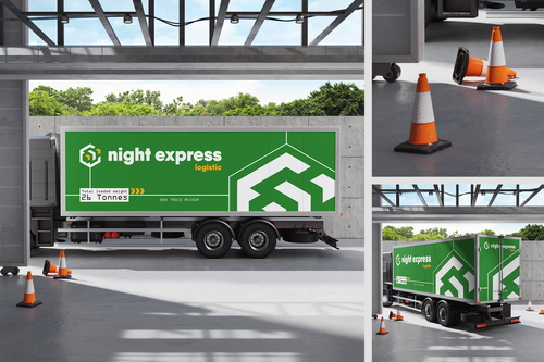 Box Truck Branding Mockup