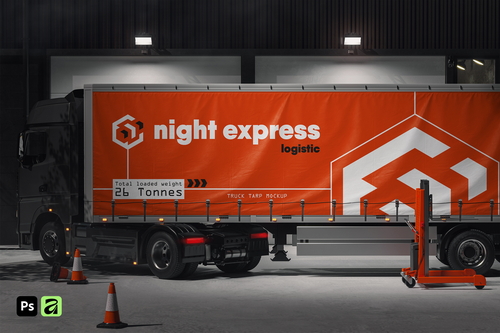 Truck Tarp Advertising Mockup
