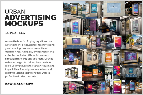 Urban Advertising Mockups - 25 PSDs