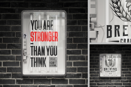Advertising Light Box with Tube Lights Mockup
