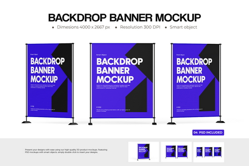 Street Backdrop Stand Mockup